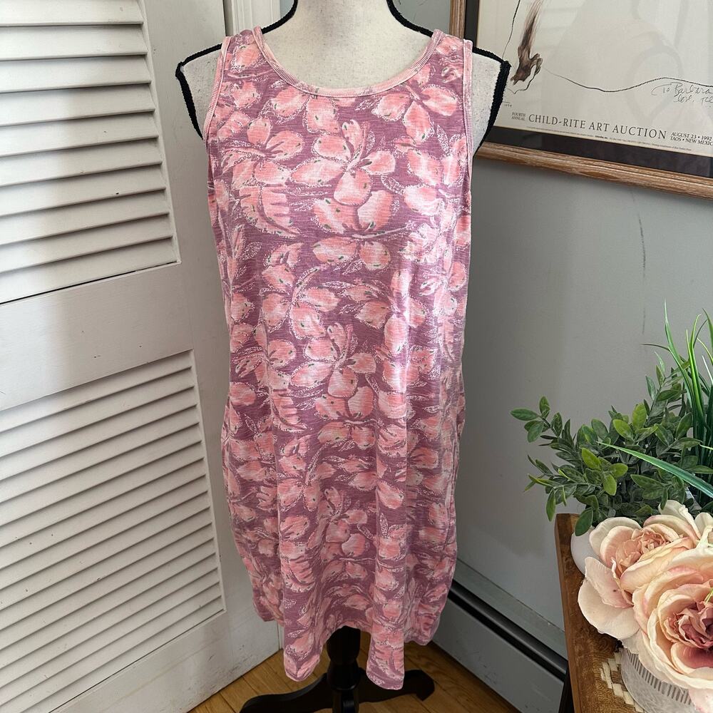 Flyshacker Dress Womens Medium Pink Floral Mini Shift Casual Summer Vacation